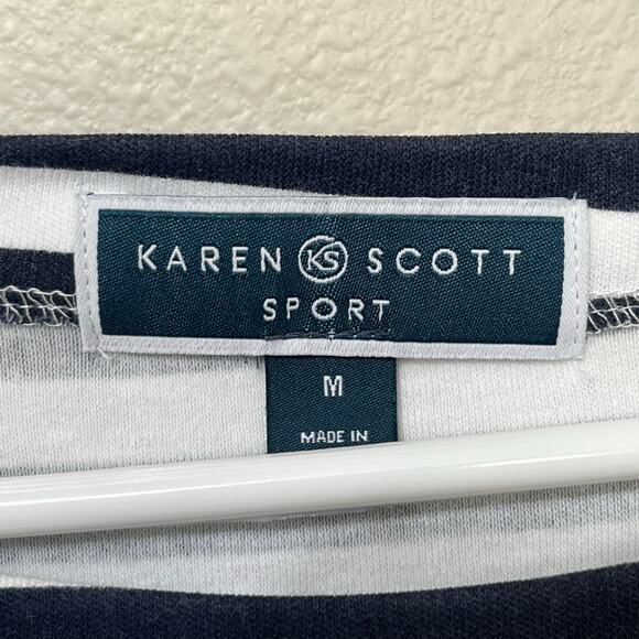 Karen Scott Sport Women’s Knit Dress Sz Medium Sail Boats Nautical Summer - Picture 3 of 5